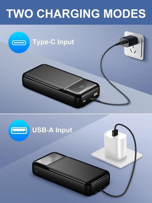 Alt view image 6 of 7 - Power-Bank-Portable-Charger 49800mAh Portable Phone Charger Power Bank with 3 Built-in Cable(USB-C, iOS, USB-A), 22.5W Fast Charging LED Display External Battery Pack for iPhone Android Samsung, etc