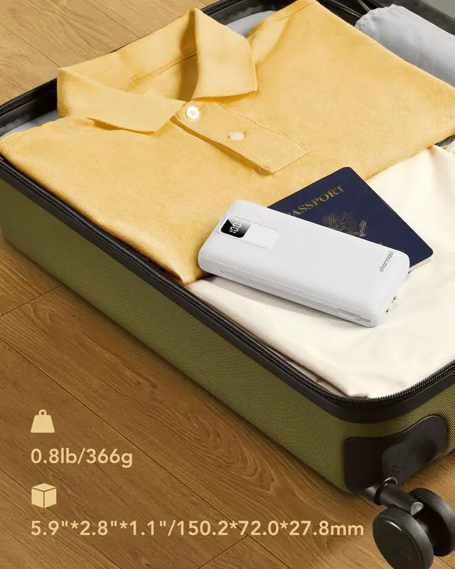 Alt view image 6 of 7 - 20000mAh Portable Charger with Built-in Cables & Wall Plug, 20W USB C Power Bank, Fast Charging Battery Pack Travel Essentials Compatible with iPhone 16/15/14 Series, Samsung, Google, iPad