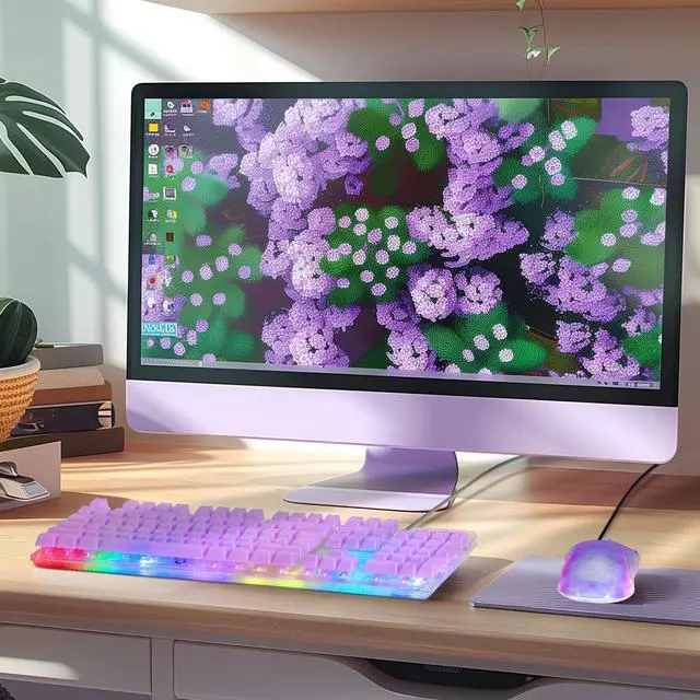 Alt view image 7 of 7 - RGB Gaming Keyboard and Mouse Combo,USB Wired Custom Clear Keyboards, Rainbow LED Backlight Transparent Keyboard Mouse Set for Computer Windows PC PS4 Xbox Laptop