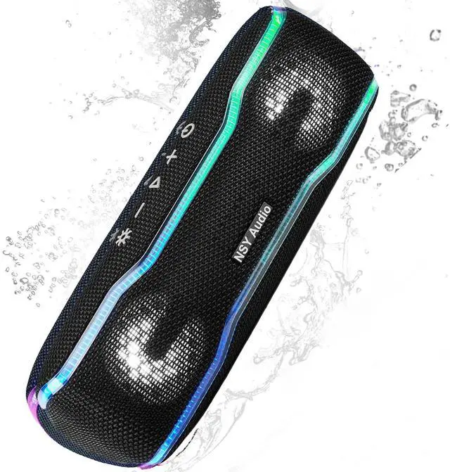 Main image of IPX7 Waterproof Bluetooth Speaker, 24H Playtime, LED Lights, TWS Pairing, Small Wireless Speaker for Outdoor Party, Beach, Travel, Pool, Black