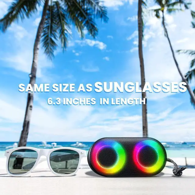 Alt view image 7 of 7 - Drum Shower Speaker with LED Lights, IPX7 Waterproof Bluetooth Speaker, 15W Loud Sound, Bluetooth 5.3, 24H Playtime, Portable Speaker for Bathroom, Shower, Pool, Beach, Teen Boys Girls Gifts