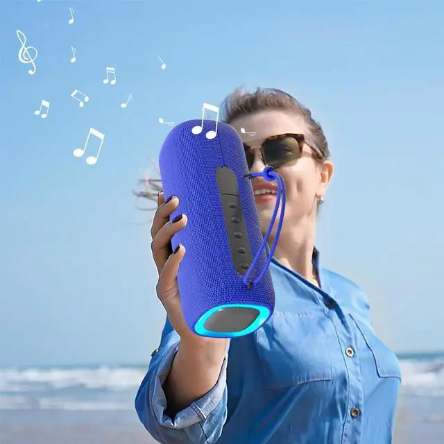 Alt view image 2 of 7 - Bluetooth Speaker, Portable Wireless Clear Loud Stereo Sound IPX5 Waterproof with RGB Lights BT5.3 Long Playtime TWS Pairing,for Home Party Outdoor Beach,Great Gift Choice (Blue)