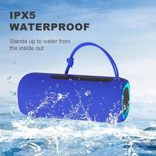 Alt view image 5 of 7 - Bluetooth Speaker, Portable Wireless Clear Loud Stereo Sound IPX5 Waterproof with RGB Lights BT5.3 Long Playtime TWS Pairing,for Home Party Outdoor Beach,Great Gift Choice (Blue)