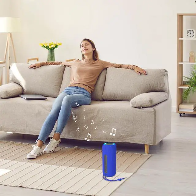 Alt view image 7 of 7 - Bluetooth Speaker, Portable Wireless Clear Loud Stereo Sound IPX5 Waterproof with RGB Lights BT5.3 Long Playtime TWS Pairing,for Home Party Outdoor Beach,Great Gift Choice (Blue)