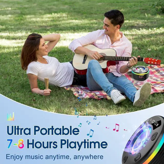 Alt view image 3 of 7 - Bluetooth Shower Speaker, Portable Bluetooth Speaker 360° HD Sound, RGB Lights, IPX7 Waterproof Wireless Speaker with Suction Cup and Mic, Shower Radio for Party/Outdoor/Travel/Gifts/Black