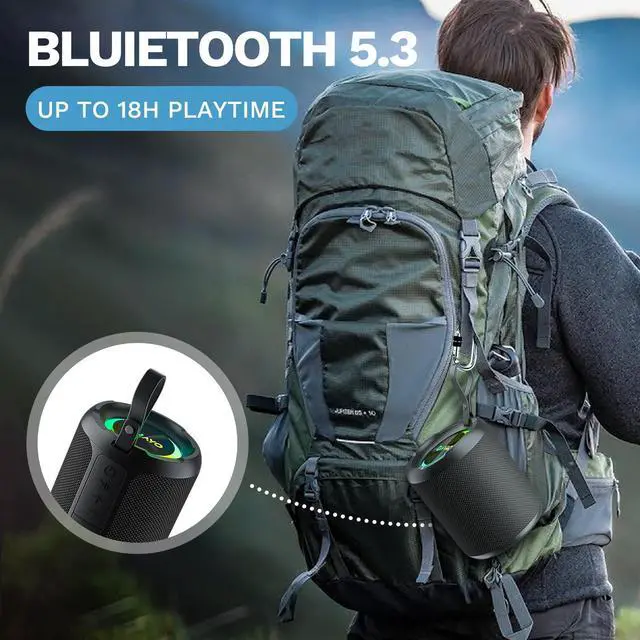 Alt view image 4 of 7 - OHAYO 40W Wireless Portable Bluetooth Speaker with Lights, IPX7 Waterproof, Loud Sound, RGB Lights,TWS Pairing, AUX&TF-Card in, for Home/Party/Travel/Outdoor/Beach