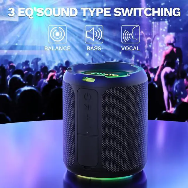 Alt view image 5 of 7 - OHAYO 40W Wireless Portable Bluetooth Speaker with Lights, IPX7 Waterproof, Loud Sound, RGB Lights,TWS Pairing, AUX&TF-Card in, for Home/Party/Travel/Outdoor/Beach