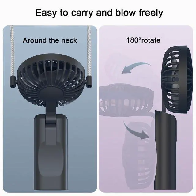 Alt view image 2 of 7 - Portable Handheld Fan with 5000mAh Battery & Real-Time Battery Display - 180° Adjustable, USB Rechargeable, Foldable Design for Travel/Summer/Outdoor/Office/Concerts (7-19 Hours Runtime) - Ideal Gift