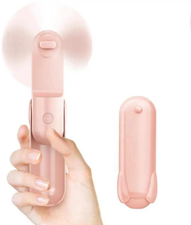 Main image of Mini Handheld Fan, Portable Hand Fan with USB Rechargeable, 2000 mAh Battery Operated, 3 Speeds Adjustable, 2 IN 1 Small Personal Pocket Fan for Women Girls Travel Outdoor