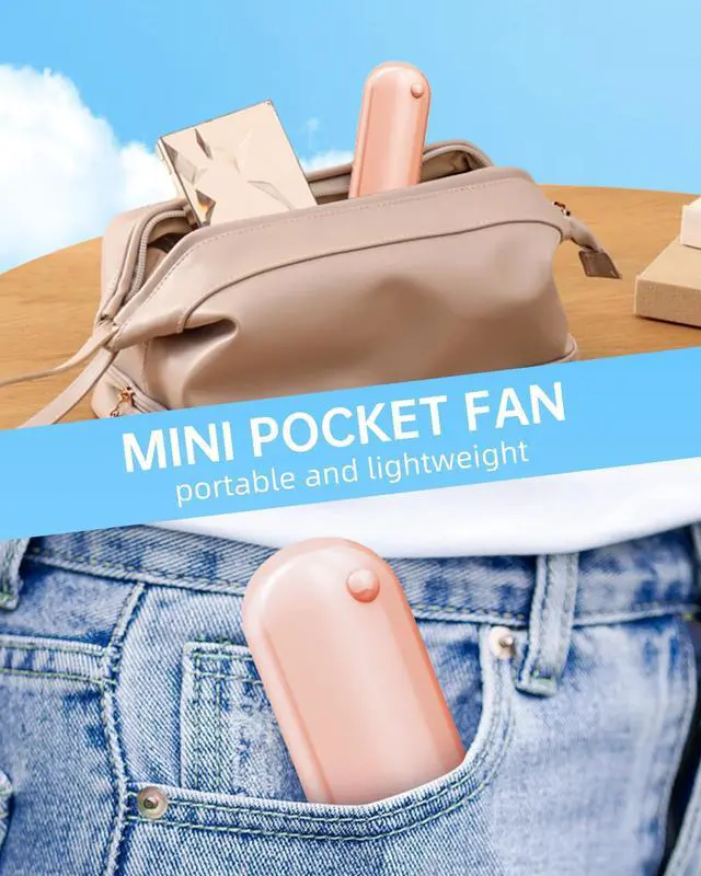 Alt view image 5 of 7 - Mini Handheld Fan, Portable Hand Fan with USB Rechargeable, 2000 mAh Battery Operated, 3 Speeds Adjustable, 2 IN 1 Small Personal Pocket Fan for Women Girls Travel Outdoor