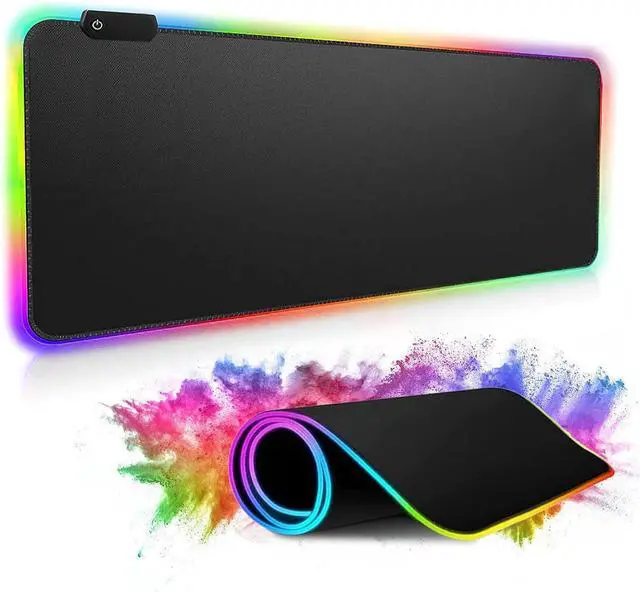 Main image of RGB Gaming XL Mouse Pad-14 Lights Modes-Large LED Mousepad- Extra-Large Size Soft Extra Extended Anti-Slip Rubber Base Computer Keyboard Mat 31.5X 11.8in
