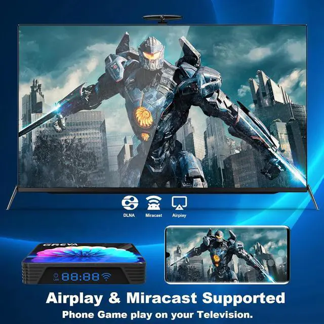 Alt view image 6 of 7 - 2025 Android TV Box 13.0 2GB RAM 16GB ROM, Smart TV Box 8K RK3528 Chipset Support WiFi6 BT5.0 USB3.0 Ethernet LAN HDR10 3D HD Smart Streaming Media Player