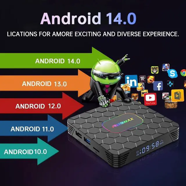Alt view image 4 of 7 - Android 14 TV Box 2025, R69 Max Android Box with 4GB RAM 32GB ROM RK3528 Quad-Core for Smart TV, 8K HD Video Decoding & HDR 10 Video Output Support WiFi6 2.4Ghz/5.0Ghz BT 5.0 TV Box