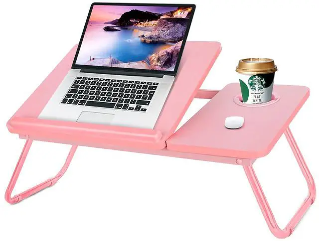 Main image of Laptop Desk for Bed Couch, Portable Lap Desk for Laptops, Bed Table for Laptops, Foldable Laptop Stand for Beds, Bed Desk for Writing (Candy Pink)