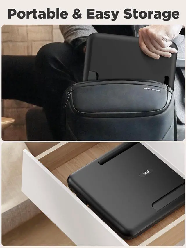 Alt view image 7 of 7 - Height & Tilt Adjustable Lap Desk, Portable Laptop Stand for Bed, Car, Couch and Recliner, Foldable Lap Desks - Up to 15.6 Inch Laptops