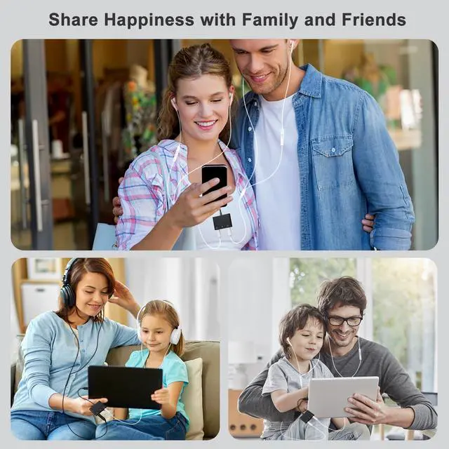 Alt view image 7 of 7 - USB C Headphone Adapter,3 in 1 USBC to 3.5mm Dual Headphone Jack Adapter for Stereo,USB-C Audio Adapter with Type-c Fast Charging Port,Headphone Splitter Compatible iPad Pro,Samsung,Google