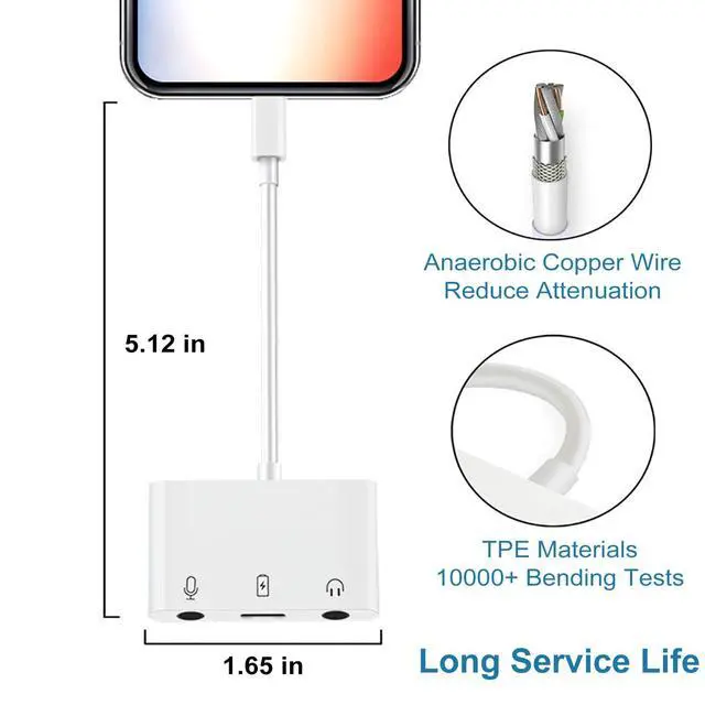 Alt view image 6 of 7 - USB C to Microphone Adapter for Live-Streaming Type C to Microphone & 3.5mm Headphone Adapter with Charging Port USB C Audio & MIC Splitter Compatible for iPhone 16/17 iPad Pro/Galaxy 25 24/Pixel 9 8