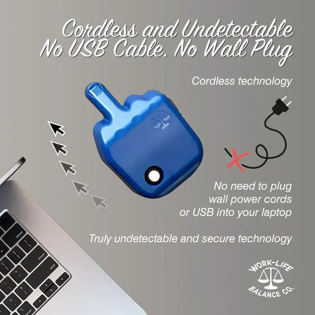 Alt view image 2 of 7 - Laptop Trackpad Jiggler -AA Battery Lasts 6 Months -Undetectable -Cordless Mouse Jiggler -Does Not Work on DeII -Keeps Touchpad Active, Laptop Awake -Mechanical Mouse Mover -ON/Off Switch (Blue)