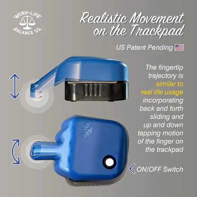 Alt view image 5 of 7 - Laptop Trackpad Jiggler -AA Battery Lasts 6 Months -Undetectable -Cordless Mouse Jiggler -Does Not Work on DeII -Keeps Touchpad Active, Laptop Awake -Mechanical Mouse Mover -ON/Off Switch (Blue)