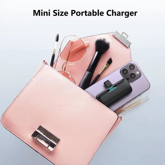 Alt view image 4 of 7 - Mini Portable Charger USB C Power Bank,Upgraded 5000mAh PD Fast Charging Battery Pack Built-in USB-C Connector Travel Essential for iPhone17/17Pro/17Pro Max/Air/16 Plus/16Pro Max/15 Series,Android