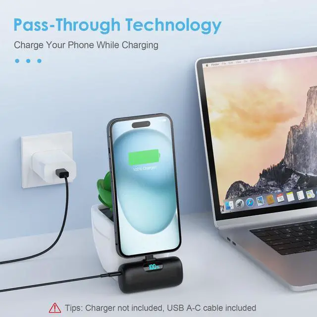 Alt view image 7 of 7 - Mini Portable Charger USB C Power Bank,Upgraded 5000mAh PD Fast Charging Battery Pack Built-in USB-C Connector Travel Essential for iPhone17/17Pro/17Pro Max/Air/16 Plus/16Pro Max/15 Series,Android