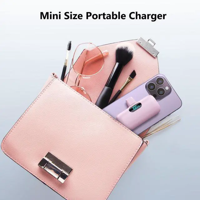Alt view image 3 of 7 - Mini Portable Charger USB C Power Bank,Upgraded 5000mAh PD Fast Charging Battery Pack Built-in USB-C Connector Travel Essential for iPhone17/17Pro/17Pro Max/Air/16 Plus/16Pro Max/15 Series,Android etc
