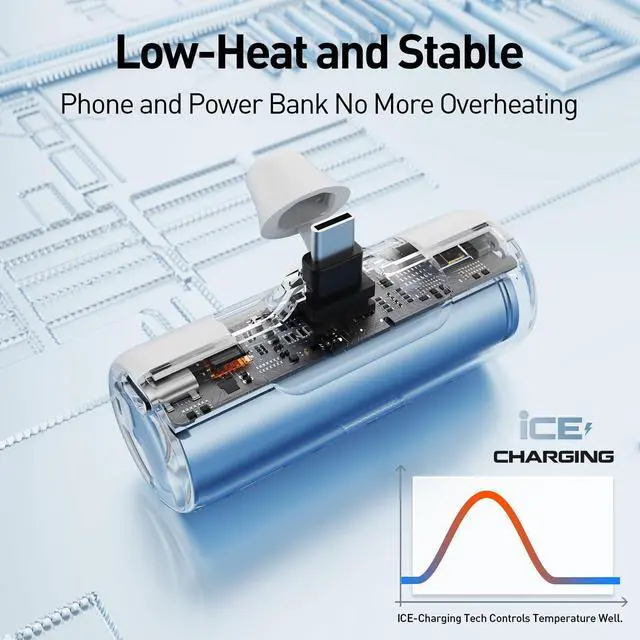 Alt view image 6 of 6 - Portable Charger for iPhone 15/16/17, Power Bank with Build-in USB C Connector, 4,500mAh Battery Pack Phone Charger for iPhone Series, Samsung S22/23/24 Series and Android, Pink