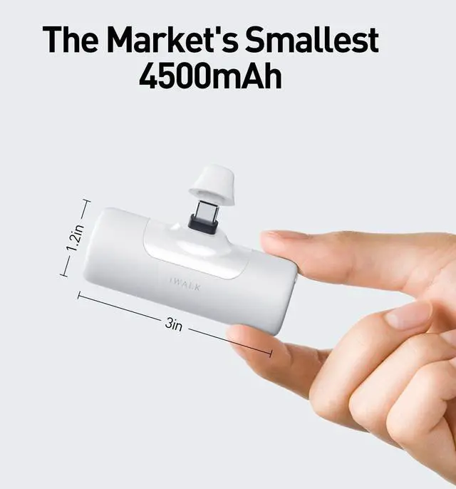 Alt view image 4 of 6 - Portable Charger for iPhone 15/16/17, Power Bank with Build-in USB C Connector, 4,500mAh Battery Pack Phone Charger for iPhone Series, Samsung S22/23/24 Series and Android, Pink