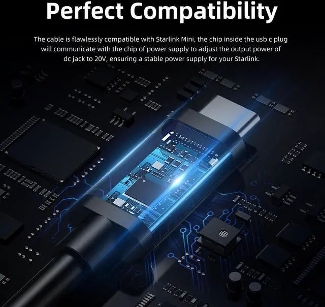 Alt view image 2 of 6 - Mini USB C Power Cable, 100W 16.4FT/5M Power Cable for Starlink Mini DC Male to Type-C Male Waterproof