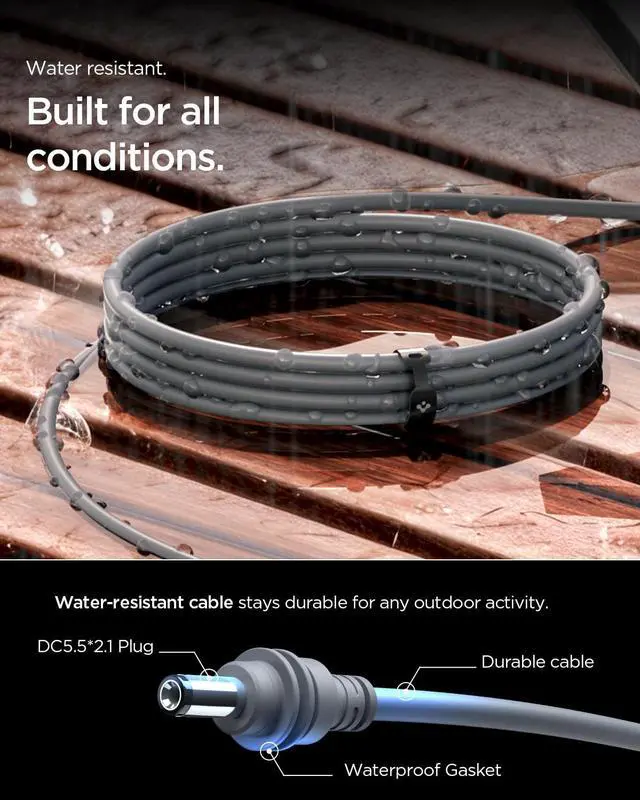 Alt view image 5 of 7 - for Starlink Mini Cable 10FT/3M, USB C to DC Power Cable Designed for Starlink Mini, Durable Waterproof Power Cable Accessories with Pin Plug - Gray