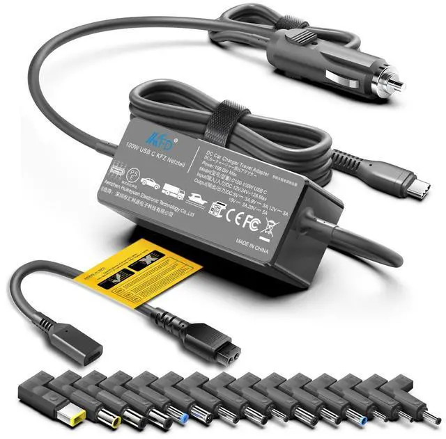 Main image of Universal Laptop Car Charger PD 100W 90W 87W 67W 65W 61W 45W USB C DC Adapter for MacBook Surface Lenovo Dell HP Gateway Asus Acer Samsung Sony Monitor LG TV Soundbar Speaker Power Station Cord