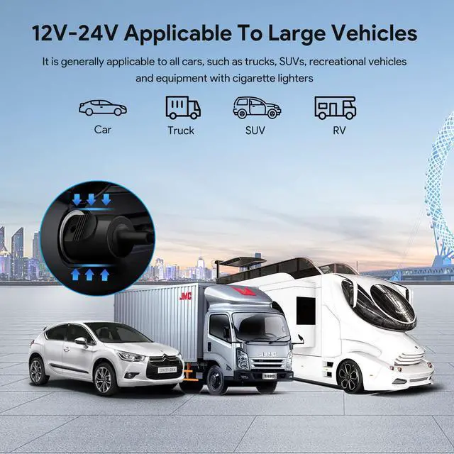 Alt view image 5 of 7 - Universal Laptop Car Charger PD 100W 90W 87W 67W 65W 61W 45W USB C DC Adapter for MacBook Surface Lenovo Dell HP Gateway Asus Acer Samsung Sony Monitor LG TV Soundbar Speaker Power Station Cord