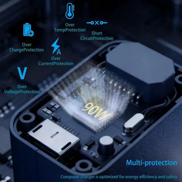 Alt view image 4 of 7 - 90W USB-C Laptop Car Charger Compatible with MacBook Pro/Air, Dell XPS/Latitude, HP, Lenovo, ASUS, Acer, Chromebook, Surface More Type-C Laptop Devices