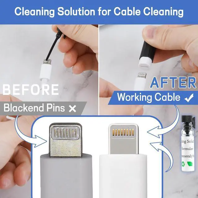 Alt view image 3 of 7 - iPhone Cleaning Kit CleaniKu Phone Cleaner - iPhone Charging Port Cleaning Tool, Multi-Tool Phone Repair Restore with Speaker Cover, USB C Cleaning Kit for Lightning Cables,Connectors,Speakers,Airpod