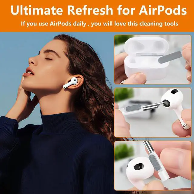 Alt view image 4 of 7 - Cell Phone Cleaning Kit, iPhone Cleaning Kit for Charging Port Cleaner Keyboard Cleaning Kit for Airpods/Android/USB C/Earbuds/Laptop/iPad/Camera Lens with Stylus Pen (White)