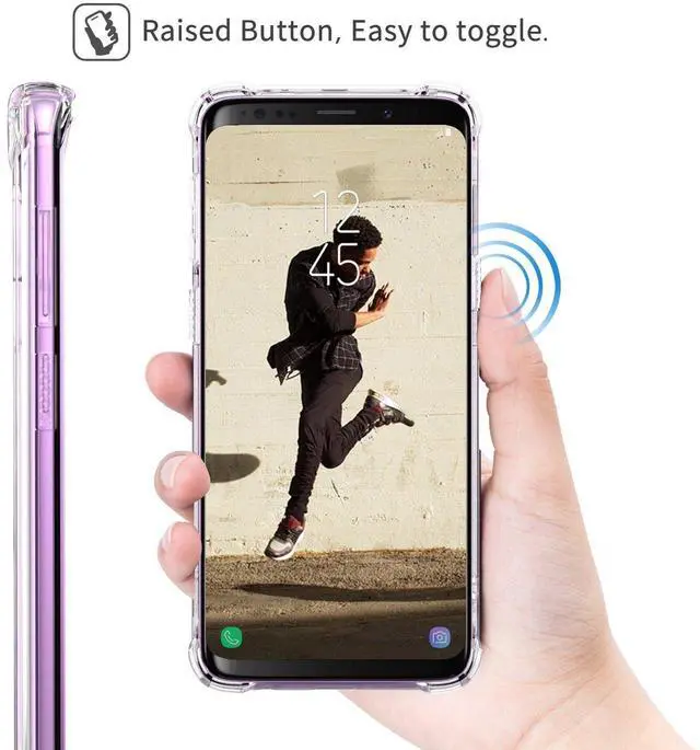 Alt view image 7 of 7 - Clear Case for Samsung Galaxy S9, Airbags Corners Shockproof Bumper Protective Cover Hybrid Design Hard PC Back + Flexible TPU Frame