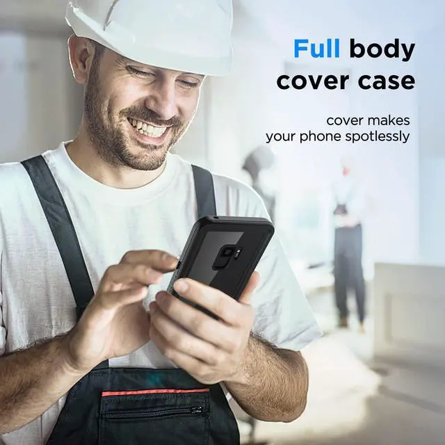 Alt view image 5 of 6 - Samsung Galaxy S9 Case, S9 Waterproof Dustproof Dropproof Case with Built-in Screen Protector, 5.8 inch 360°Full Body Heavy Duty Protective Case Cover for Samsung Galaxy S9 Black