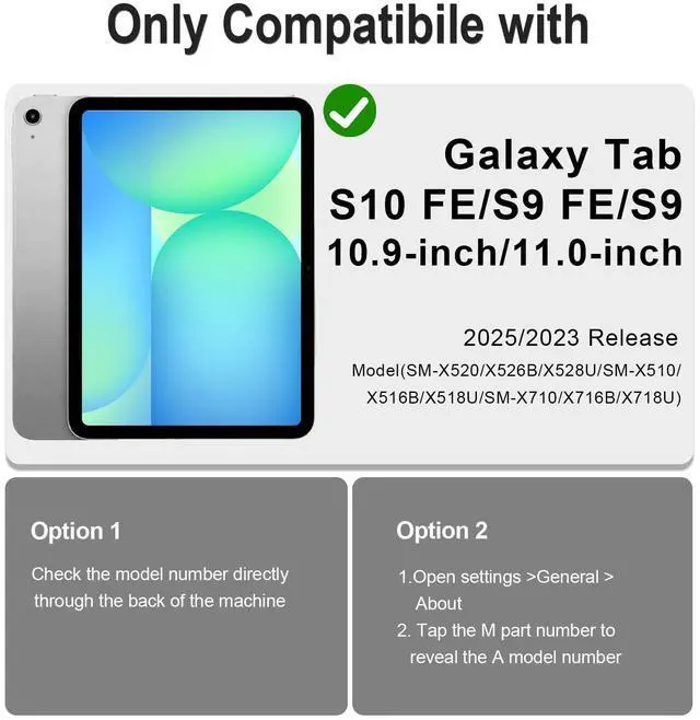 Alt view image 7 of 7 - Case for Samsung Galaxy Tab S10 Lite/S10 FE/S9 FE 10.9 Inch Galaxy Tab S9 11 Inch,Shockproof Cover for Samsung S9 FE Tablet Case with Screen Protector Rotate Stand Pen Holder,Black Blue