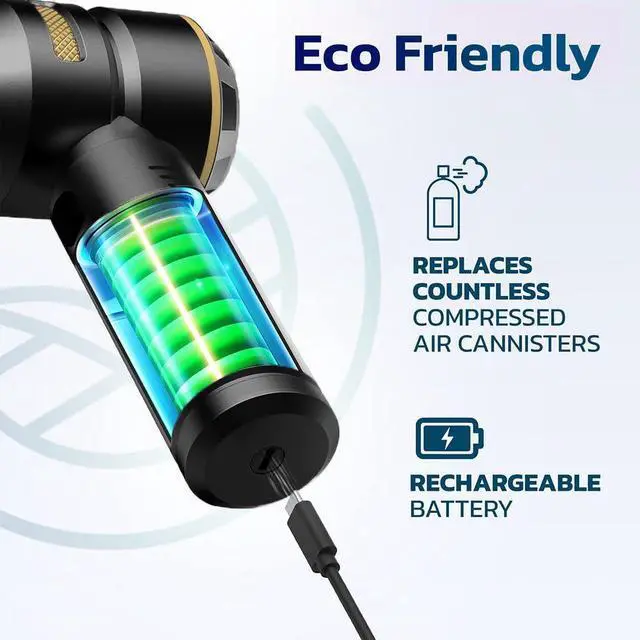 Alt view image 6 of 7 - Handheld Vacuum Cordless, Car Vacuum Cleaner, Portable Mini Compressed Air Blower, Duster. Strong Suction Brushless Motor. 4-in-1 21000Pa Wireless Hand Vacuum, Type C Port, for Car, Home, Office.