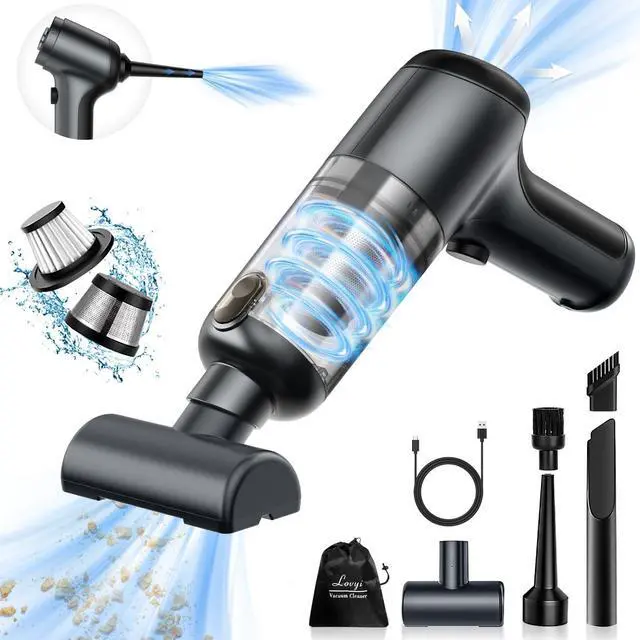 Main image of Mini car Vacuum Cleaner,3 in 1 Handheld Vacuum Cordless 12000Pa high Power dust Buster,2-Speed Portable Vacuum brushless Motor air Duster,Rechargeable Hand Vacuum Cleaner for car Home Keyboard