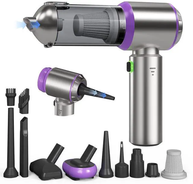 Main image of Car Vacuum Portable Cordless, 22000PA High Power handheld Vacuum Cleaner with Brushless Motor,11 in 1 Mini Hand Held Vacuum Cordless Rechargeable Air Duster/Blower/Pump for Car, Home, Pet, Office