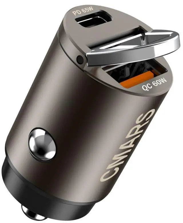 Main image of 125W (PD65W+QC60W) Car Charger USB C/A Plug Outlet, 12-24 Volt Dual Port Fast Charge, Cigarette Lighter Adapter for iPhone 17/16/15/14/13/12/Pro/Max, MacBook/iPad/Samsung/Other Android Devices