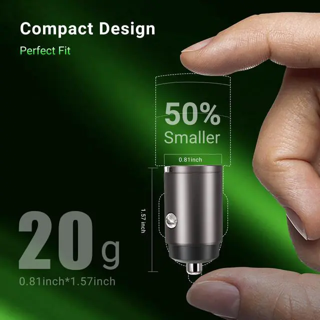 Alt view image 3 of 7 - 125W (PD65W+QC60W) Car Charger USB C/A Plug Outlet, 12-24 Volt Dual Port Fast Charge, Cigarette Lighter Adapter for iPhone 17/16/15/14/13/12/Pro/Max, MacBook/iPad/Samsung/Other Android Devices