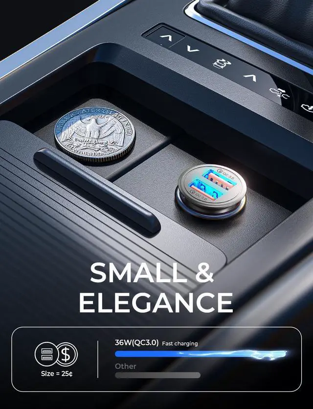 Alt view image 7 of 7 - Super Fast Car Charger USB Car Charger Adapter 45W All Metal Lighter Android USB Quick Charge for iPhone 17 Pro Max 16e 16 15 14 13 12 11pro x 8 Samsung S25 S24 S23 S22 Car Charger