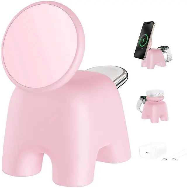 Main image of 2025 Magnetic Wireless Charging Station, 15W Ultra-Fast Charger Stand for iPhone 17 16 15 14 13 12 Pro Max, 5W for Apple Watch&Airpods, 2-in-1 Foldable Charger for Home/Office/Travel(With 30W Adapter)