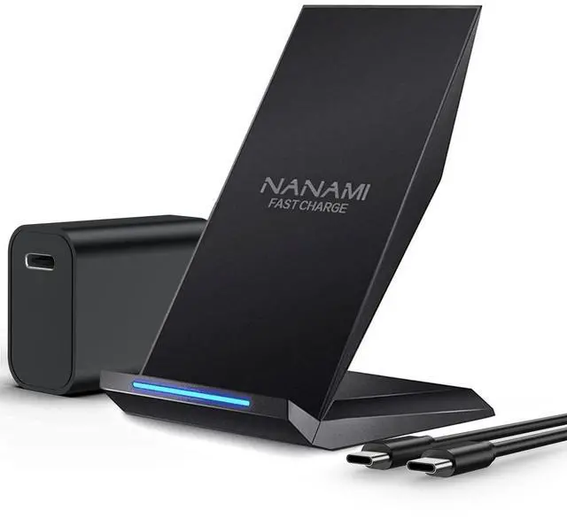 Main image of NANAMI Fast Wireless Charger with USB Phone Charger, Qi Certified Charging Stand with 20W PD Adapter for iPhone 17/17 Pro/17 Pro Max/16/16 Plus/15/14/13/12,10W for Samsung Galaxy S25/S24/S23/S22/S21