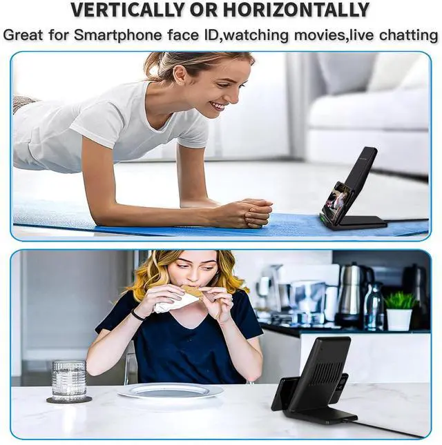 Alt view image 6 of 7 - Wireless Charger Station,15W Desk Wireless Charging Stand 20W USB C Adapter for Apple iPhone 17 Pro/17/17/Air/16 Pro/16E/16 Plus/15/14/13,Samsung Galaxy S25/S24/S23/S22/Z Flip Fold/Note 20,Google etc