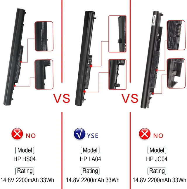Alt view image 3 of 7 - LA04 LA04DF Laptop Battery for HP Pavilion 14 15 Notebook PC Series 15-f272wm 15-f211wm 15-f233wm 15-f387wm Battery Compatible P/N: Spare 776622-001 728460-001 TPN-Q130