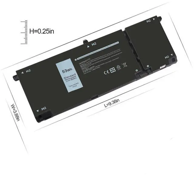 Alt view image 3 of 6 - H5CKD Laptop Battery Replacement for Dell Inspir-on 5400 5406 7405 7300 7306 7500 7506 2-in-1 Silver 5300 5301 5401 5402 5408 5409 5501 5502 5508 5509 Series.