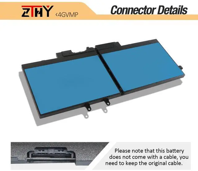 Alt view image 4 of 7 - 4GVMP 68Wh Laptop Battery Replacement for Dell Latitude 5400 5500 Precision 3540 3550 Inspiron 7590/7591/7791 2-in-1 P84F P84F001 P42E P42E001 P98G001 P80F001 RF7WM X77XY C5GV2 R8D7N 1V1XF 7.6V 4-Cell